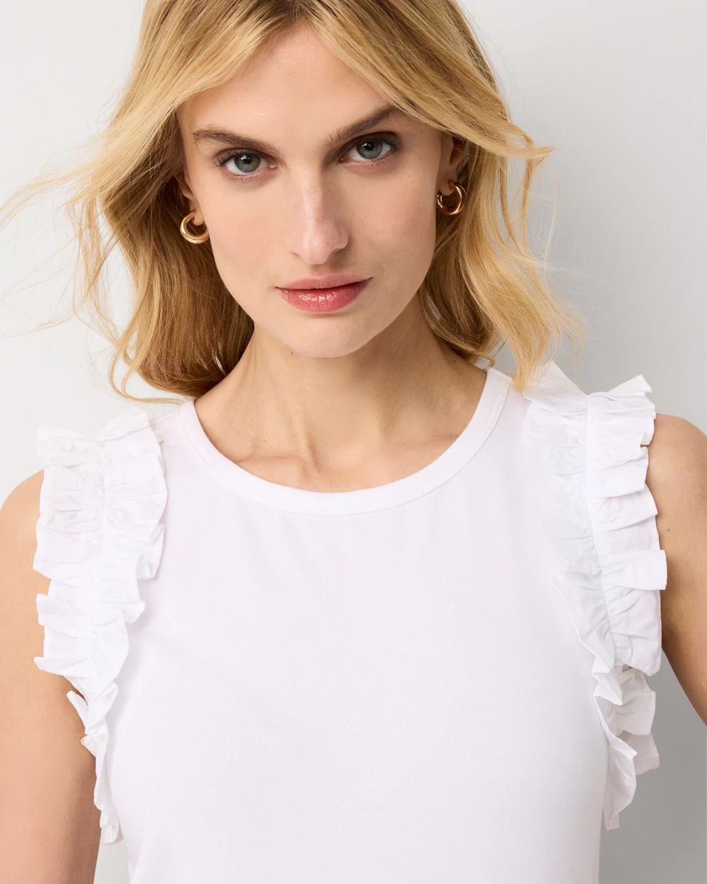 Ruffle Trim Tank | White House Black Market